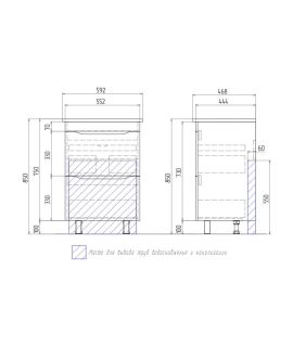 Тумба под раковину напольная Vigo Grani tn.GRI.ELI.60.2Y 60 см белый